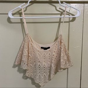 Tan Lace Crop Top